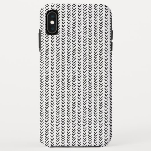 Zwart-wit Hand getrokken visgraat Case-Mate iPhone Case (Achterkant)