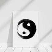 Zwart-wit Handbeschilderd Yin Yang Poster