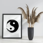 Zwart-wit Handbeschilderd Yin Yang Poster