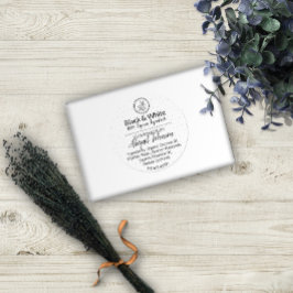 Zwart & Wit Handgemaakt Zelfgemaakt Bad & Body Lab Ronde Sticker