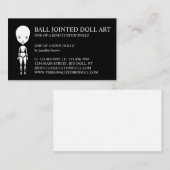 Zwart-wit handgemaakte clay Doll Collector Visitekaartje (Voorkant / Achterkant)