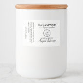 Zwart & Wit Handgemaakte Thuisgemaakte Zeep | Labe Voedselcontainer Etiket (Voorkant)