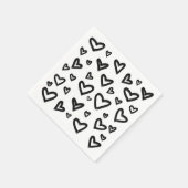 Zwart-wit handgeschreven donkerharten servet (Hoek)