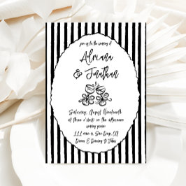 Zwart-wit handgeschreven huwelijksuitnodiging kaart