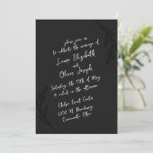 Zwart & Wit Handgeschreven Script bruiloft Kaart (Staand voorkant)