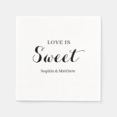 Zwart-wit handgeschreven script bruiloft Napkins Servet (Voorkant)