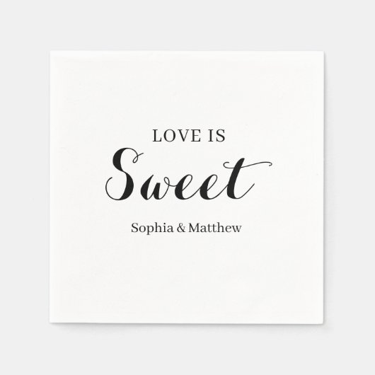 Zwart-wit handgeschreven script bruiloft Napkins Servet (Voorkant)