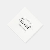 Zwart-wit handgeschreven script bruiloft Napkins Servet (Hoek)