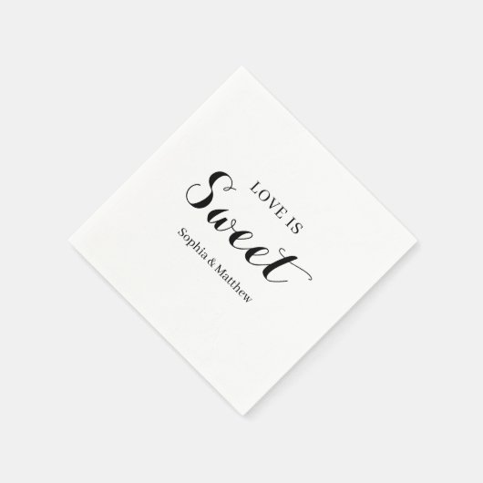 Zwart-wit handgeschreven script bruiloft Napkins Servet (Hoek)