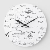 Zwart Wit Handgeschreven Wiskunde Equations Academ Grote Klok (Voorkant)