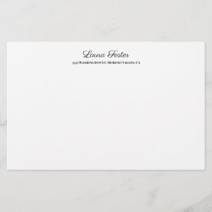 Zwart Wit Handgeschrift Elegant Minimalistisch Sti Briefpapier
