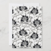 Zwart & Wit Handgetekend Bloemmotief | Dank je wel Bedankkaart (Achterkant)