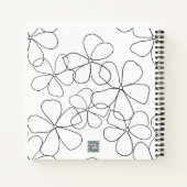 Zwart wit handgetekend schets - Groot strakkerblad Notitieboek (Achterkant)