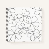 Zwart wit handgetekend schets - Groot strakkerblad Notitieboek (Voorkant)