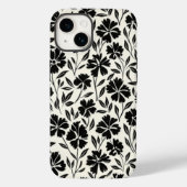 Zwart-wit handgetekende bloemen Case-Mate iPhone case (Achterkant)