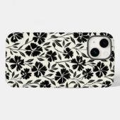 Zwart-wit handgetekende bloemen Case-Mate iPhone case (Achterkant (horizontaal))