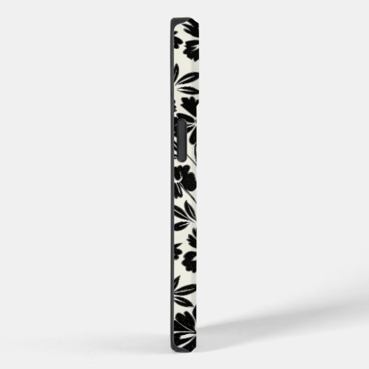 Zwart-wit handgetekende bloemen Case-Mate iPhone case (Achterkant / Rechts)