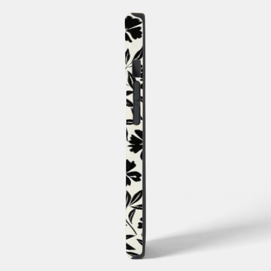 Zwart-wit handgetekende bloemen Case-Mate iPhone case (Achterkant / Links)