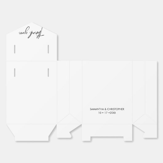 Zwart-wit Handlettering Script Trouwen Bedankdoosjes (Ongevouwen)