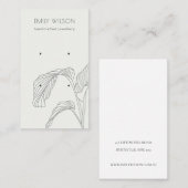 Zwart wit handpalm blaasschets draagbeeldscherm visitekaartje (Voorkant / Achterkant)