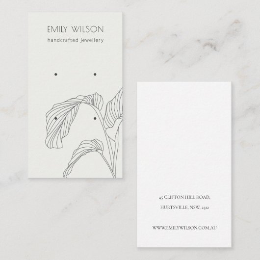 Zwart wit handpalm blaasschets draagbeeldscherm visitekaartje (Voorkant / Achterkant)