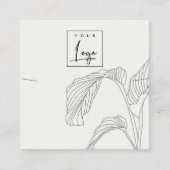 Zwart wit handpalm blaasschets Ketting Vierkante Visitekaartje (Voorkant)