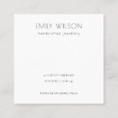 Zwart wit handpalm blaasschets Ketting Vierkante Visitekaartje (Achterkant)