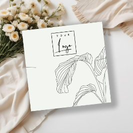 Zwart wit handpalm blaasschets Ketting Vierkante Visitekaartje