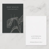 Zwart wit handpalm laffy ketch hair clip display visitekaartje (Voorkant / Achterkant)