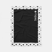 Zwart wit handschrift Afdrukpatroon toevoegen Vet Fleece Deken (Voorkant)