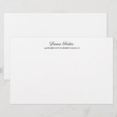 Zwart Wit Handschrift Elegant Minimalistisch Stijl Briefpapier (Voorkant / Achterkant)