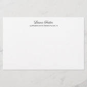 Zwart Wit Handschrift Elegant Minimalistisch Stijl Briefpapier (Voorkant)