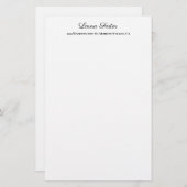 Zwart Wit Handschrift Elegant Minimalistisch Stijl Briefpapier (Voorkant / Achterkant)