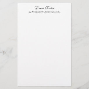 Zwart Wit Handschrift Elegant Minimalistisch Stijl Briefpapier