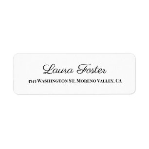 Zwart Wit Handschrift Elegant Minimalistisch Stijl Etiket