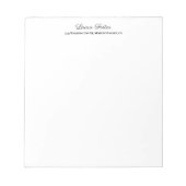 Zwart Wit Handschrift Elegant Minimalistisch Stijl Notitieblok (Voorkant)