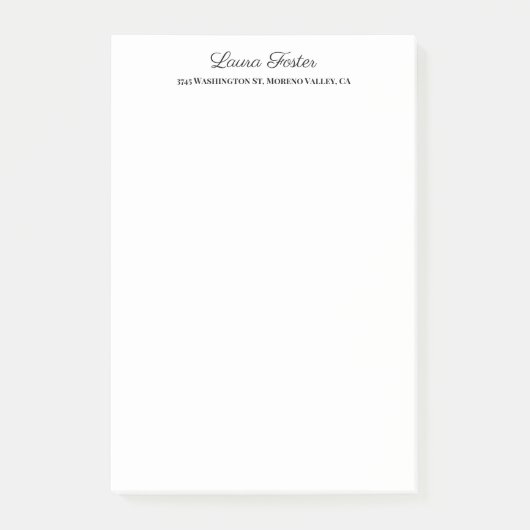 Zwart Wit Handschrift Elegant Minimalistisch Stijl Post-it® Notes (Voorkant)
