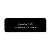 Zwart wit handschrift script Creative Plain Etiket (Voorkant)