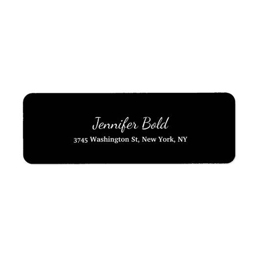 Zwart wit handschrift script Creative Plain Etiket (Voorkant)