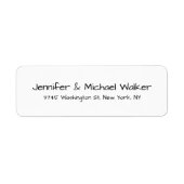 Zwart wit handschrift script elegante familie etiket (Voorkant)