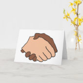 Zwart-wit handshake tegen racisme kaart (Gele Bloem)