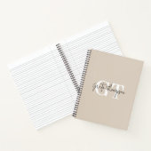 Zwart-Wit Handtekening Naam Monogram Beige Notitieboek (Binnen)