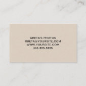 Zwart-wit Handtekening Naam Monogram Beige Visitekaartje (Achterkant)