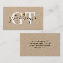 Zwart-wit Handtekening Naam Monogram Kraft