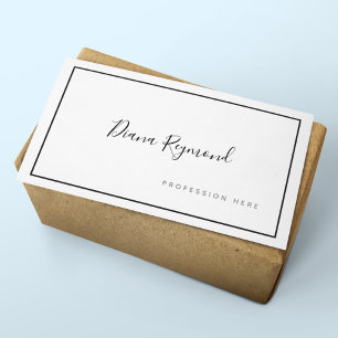 Zwart-wit handtekening Prof. minimalist Visitekaartje