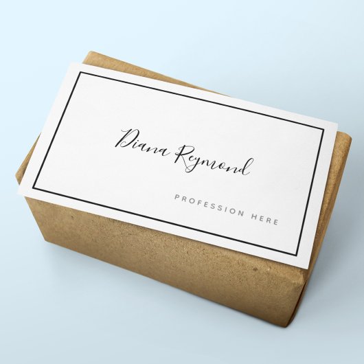 Zwart-wit handtekening Prof. minimalist Visitekaartje