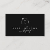 Zwart Wit Handtekening Script QR Code Social Media Visitekaartje (Voorkant)