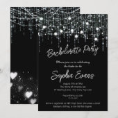 Zwart & Wit Hangende Lichten Bachelorette Party Kaart (Voorkant / Achterkant)