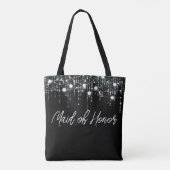 Zwart-wit Hangende Lichten Bruid Tote Bag (Achterkant)