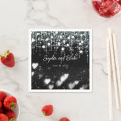 Zwart-wit Hangende Lichten Bruiloft Servet (Insitu)
